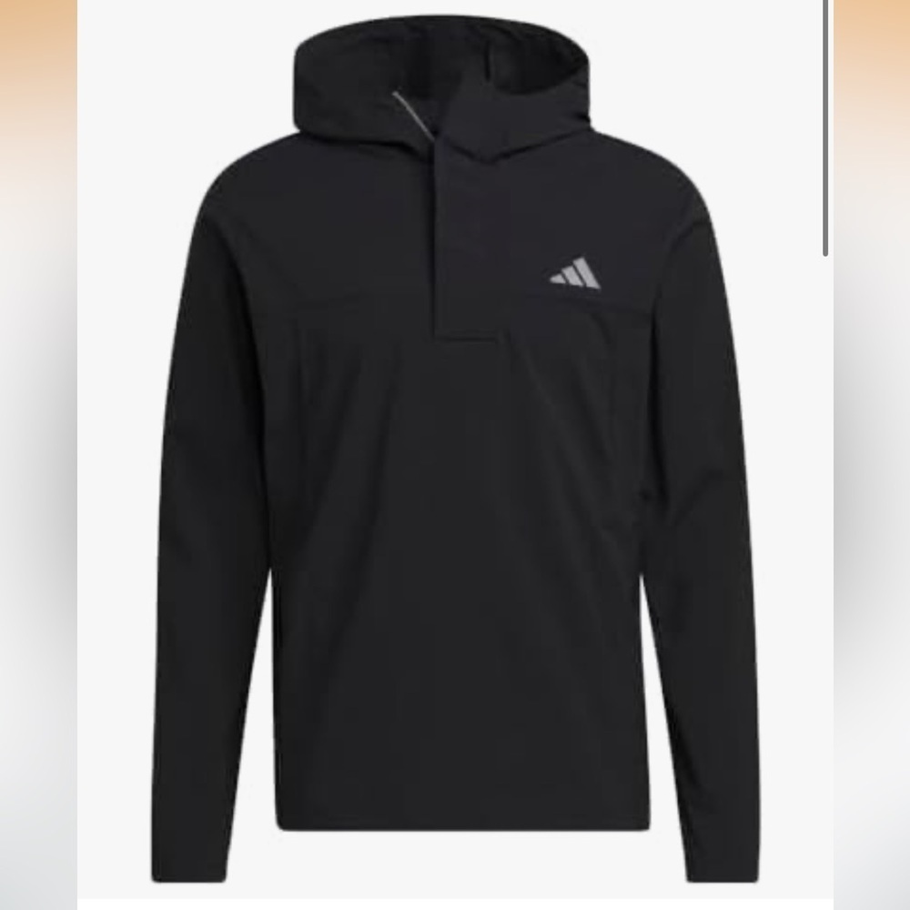 Adidas Golf Ripstop Quarter 1/4 Zip Pullover Hoodie Black Large NWOTs